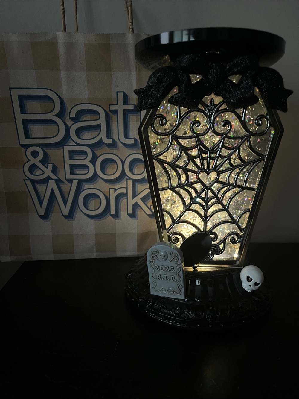 Bath & Body Works Halloween 2025 Coffin candle pedestal.